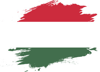 Grunge Brush On Flag Of HUNGARY
