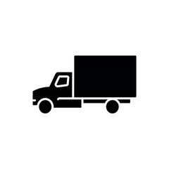 Delivery truck simple glyph icon. Vector solid isolated black illustration.