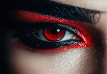 Dramatic red eye makeup