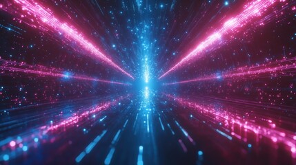 Obraz premium Abstract Neon Lights Tunnel