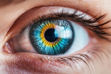 Fototapeta premium Vibrant and Detailed Human Eye Close-Up