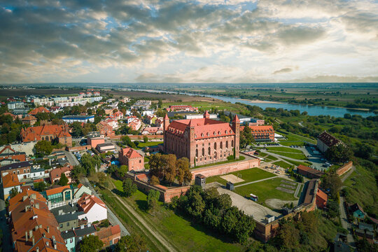 Medieval castle in the city center of Gniew, Poland.