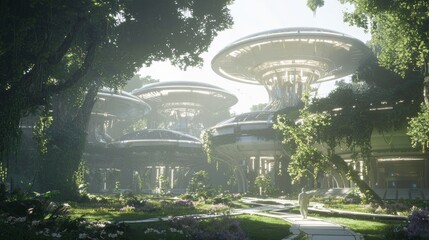 Eco-Friendly Solarpunk Oasis: A Future of Sustainable Wellness Retreats