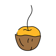 cherry in chocolate line icon vector. cherry in chocolate sign. isolated symbol illustration