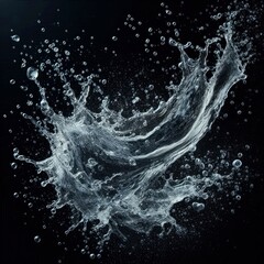 Obraz premium water splashing against a black background, generative ai