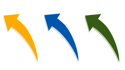 カーブした矢印のイラスト