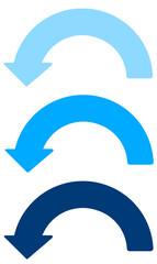 半円にカーブした矢印のイラスト