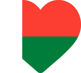 Heart Icon on MADAGASCAR Flag