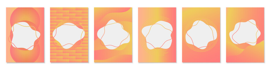 Collection abstract banners with shapeless white form. Modern design template for web covers, ad banners, posters, brochures, flyers.