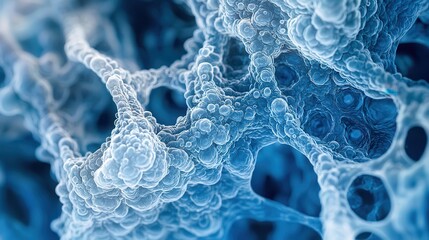 Close-up of a high-definition image captured through a microscope, displaying intricate cellular details, ideal for educational use