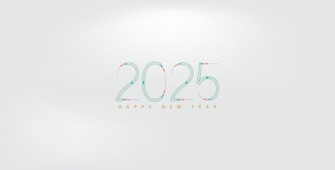 An eye-catching Happy New Year 2025 wallpaper, featuring a colorful and beautiful design to mark the new year celebration