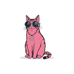 Retro Hippie Cat