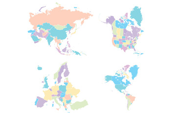 Asia and the Middle East North America, the United States, Canada and Mexico Europe, including Central and Eastern Europe South America and parts of Africa