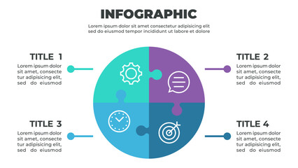 A colorful infographic illustrating a four-step process