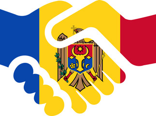 MOLDOVA Flag on Handshake icon