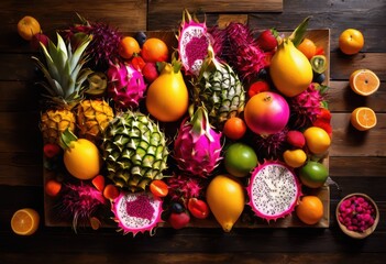 vibrant food arrangements showcasing stunning visuals commercial use colorful presentations attractive serving styles, appetizing, artisan, backdrop