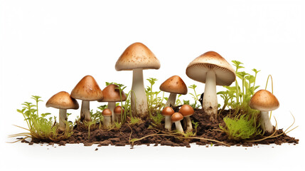 mushrooms in the grass