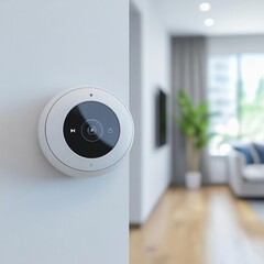 AI-optimized smart home systems, managing devices and security, sleek modern home