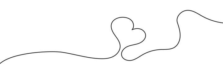 Heart one line. Continuous one line art drawing heart vector. Hand drawn heart continuous line drawing. 
