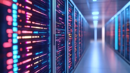 AI-powered cybersecurity systems, holographic data streams, futuristic tech hub