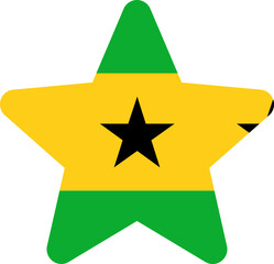 SAO TOME & PRINCIPE Flag In Star Shape