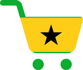 SAO TOME & PRINCIPE flag on Mono Cart Icon