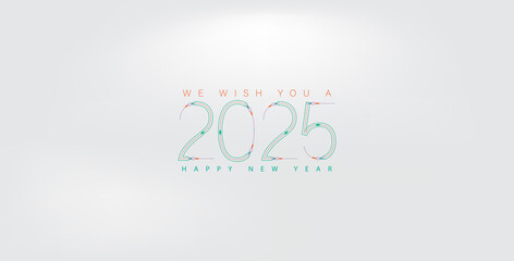 An eye-catching Happy New Year 2025 wallpaper, featuring a colorful and beautiful design to mark the new year celebration