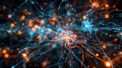 Fototapeta premium Abstract representation of neural connections and synapses