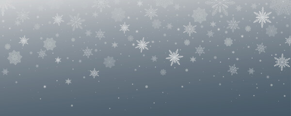 Winter background, snowflakes on a beautiful background, Christmas background for cards, snowfall. Snowy nature landscape, winter dust png.