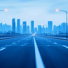 Fototapeta premium Smart city infrastructure, AI monitoring, autonomous systems, urban future