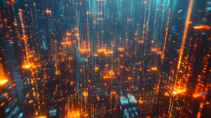 Obraz premium Smart city big data connection technology concept. 