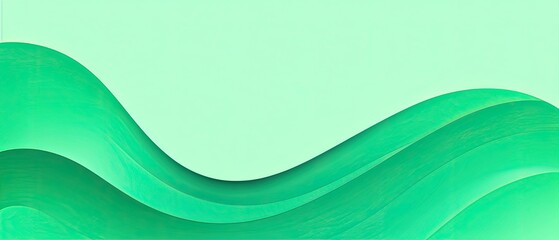 Abstract Green Wave Background
