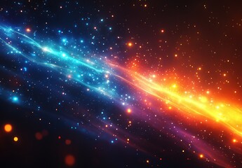 Fototapeta premium Cosmic Collision: A Nebula of Blue and Orange