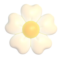 Cute 3d flower pastel sticker illustration