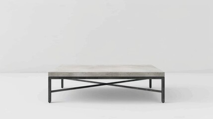 Concrete Coffee Table with Black Metal Frame
