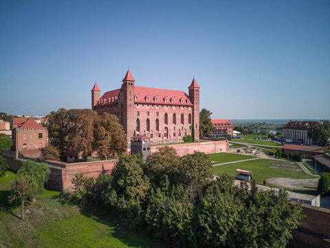 Medieval castle in the city center of Gniew, Poland.