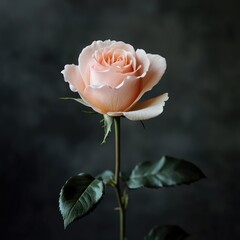 Beautiful rose in studio with copy space with background