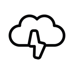 Cloud with lightning bolt symbolizing thunderstorms and weather forecasts