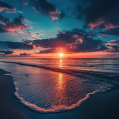Beautiful Sunset, beaches, sunsets, ocean, beauty, nature, sky,with background