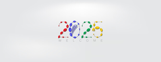 An eye-catching Happy New Year 2025 wallpaper, featuring a colorful and beautiful design to mark the new year celebration
