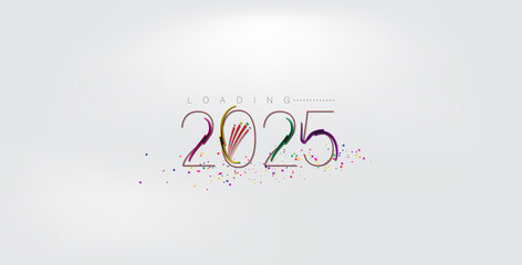 An eye-catching Happy New Year 2025 wallpaper, featuring a colorful and beautiful design to mark the new year celebration