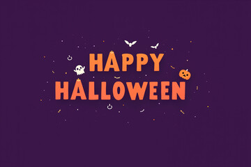 Simple Halloween Typography with Ghosts and Skulls