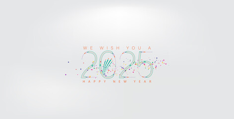An eye-catching Happy New Year 2025 wallpaper, featuring a colorful and beautiful design to mark the new year celebration