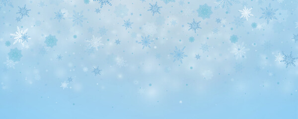 Winter background, snowflakes on a beautiful background, Christmas background for cards, snowfall. Snowy nature landscape, winter dust png.