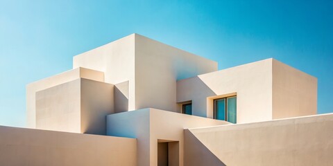 Soft light gently highlights serene geometric shapes, crafting a tranquil environment. Minimalism fosters harmony, offering clarity and elegance