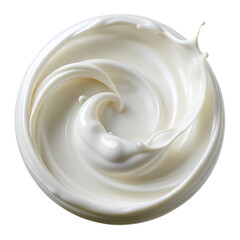 Round Milk wave, Silk and smooth on white background, Clipping path