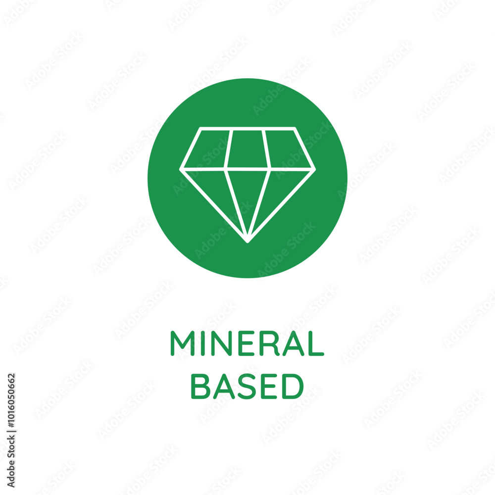 Poster Vector line design element, badge and icon for food and cosmetics packaging in mono linear style - mineral based