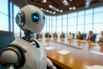 Fisheye Perspective of a Robot in a Corporate Environment