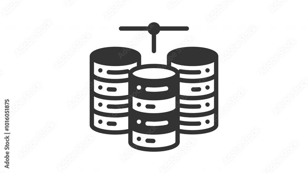 Poster animated big data with cloud and arrow. suitable for progress tracking on websites, apps, social med