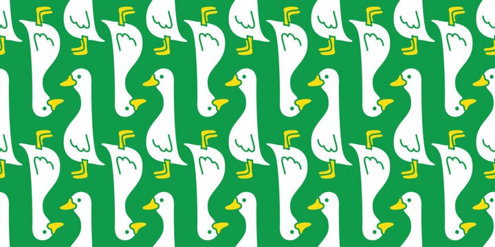 duck seamless pattern groose chicken bird rubber duck vector pet scarf isolated doodle cartoon animal farm wrapping paper tile wallpaper repeat background illustration design